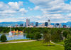 Denver Colorado downtown with City Park