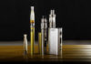 tobacco products, vape products, and e-cigarette on black background