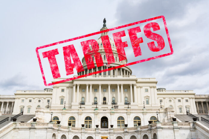 Tariff stamp effect on United States Capitol Building