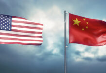 US Flag and Republic of China Flag