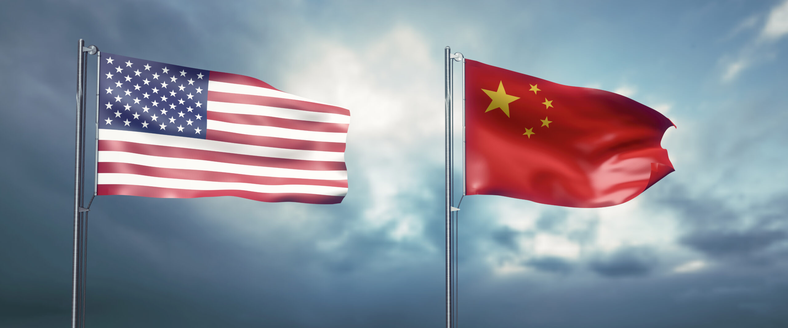 US Flag and Republic of China Flag