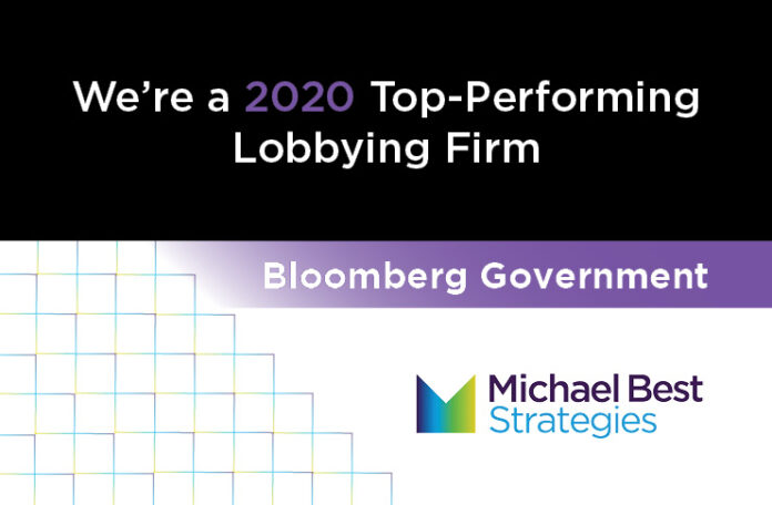 Etablere på Ligner Michael Best Strategies Ranked Among Top Lobbying Firms by Bloomberg  Government – Michael Best Strategies